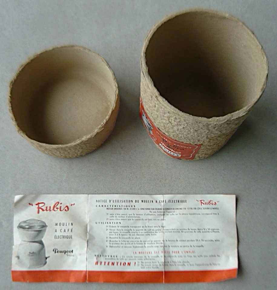 Ancienne boîte emballage moulin à café électrique Peugeot Frères  Rubis  1950's - Photo 2/4