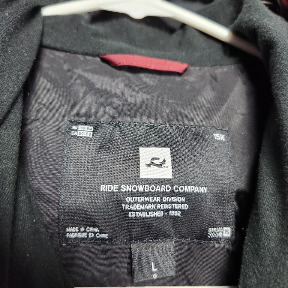 Ride Snowboard Company Maroon Mens Ski Snowboard Jacket size Large Vented Pocket - Image 3 of 4