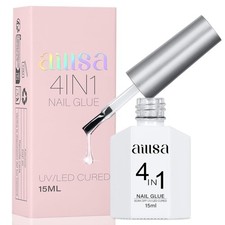 AILLSA Gel Nail Glue for Acrylic Nails, 4 in 1 Super Strong Nail Gel Glue for F