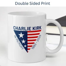 Charlie Kirk Memorial Coffee Mug. Dishwasher Safe Charlie Kirk Tribute Mug
