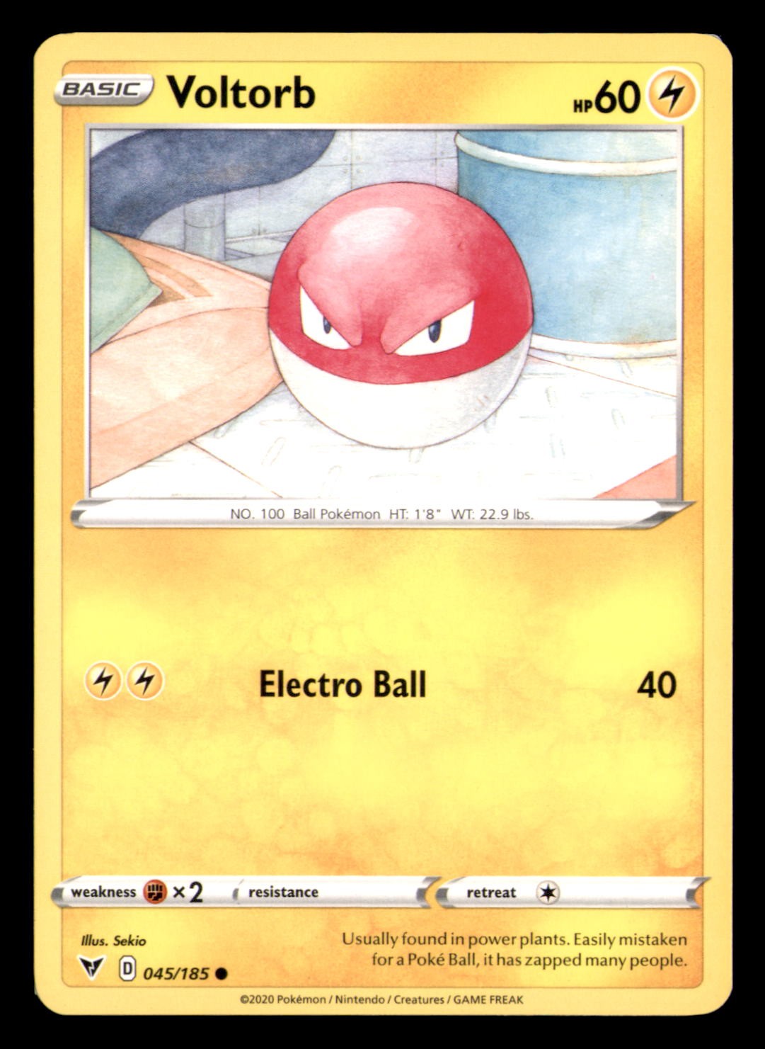 Voltorb 045/185 Common Vivid Voltage Pokemon Near Mint