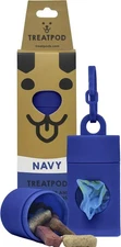 TreatPod Treat Holder & Waste Bag Dispenser for Dog Leash – Navy