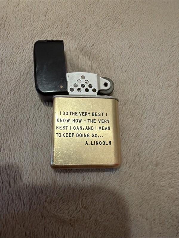 Vintage Bowers Lighter Lincoln Quote Rare Collectible Advertising Never Used USA