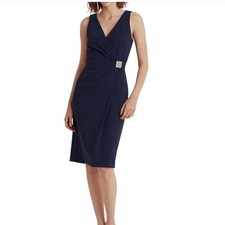 Lauren Ralph Lauren Sleeveless Crepe Cocktail Dress French Navy 10