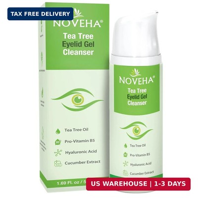 NOVEHA Tea Tree Eyelid Gel Cleanser - for Blepharitis, MGD, and Dry Eye with Pro