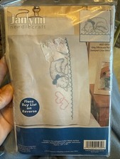 Janlynn Kitty Pillowcase Pair Stamped Cross Stitch Kit 021-0939 New Sealed