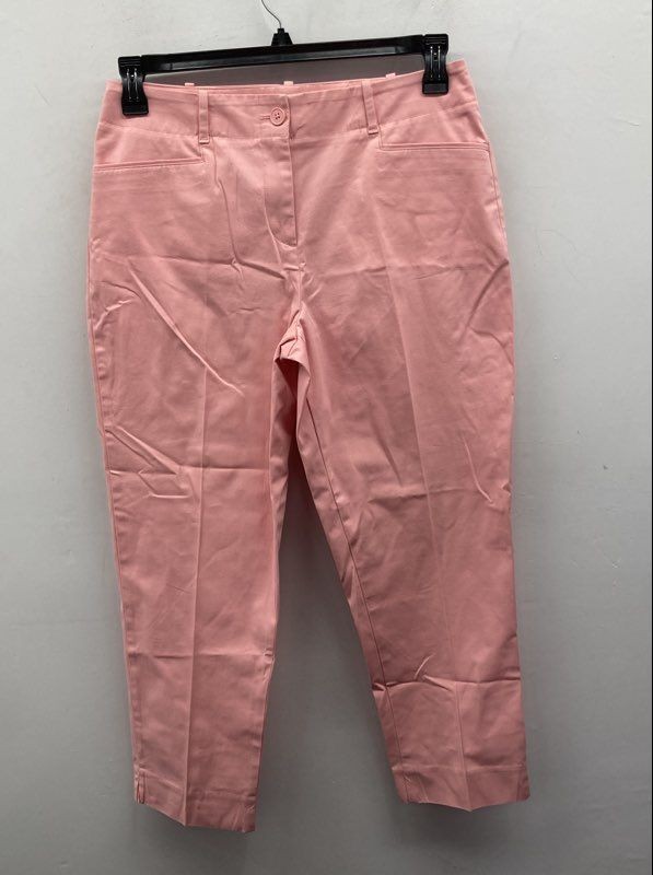 Talbots Women's Pink Cotton Stretch Ankle Crop Trousers Sz 6