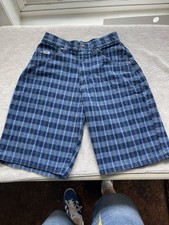 Kids Vintage Denim Made in USA Lee Striped Shorts Size 26x13 3/4