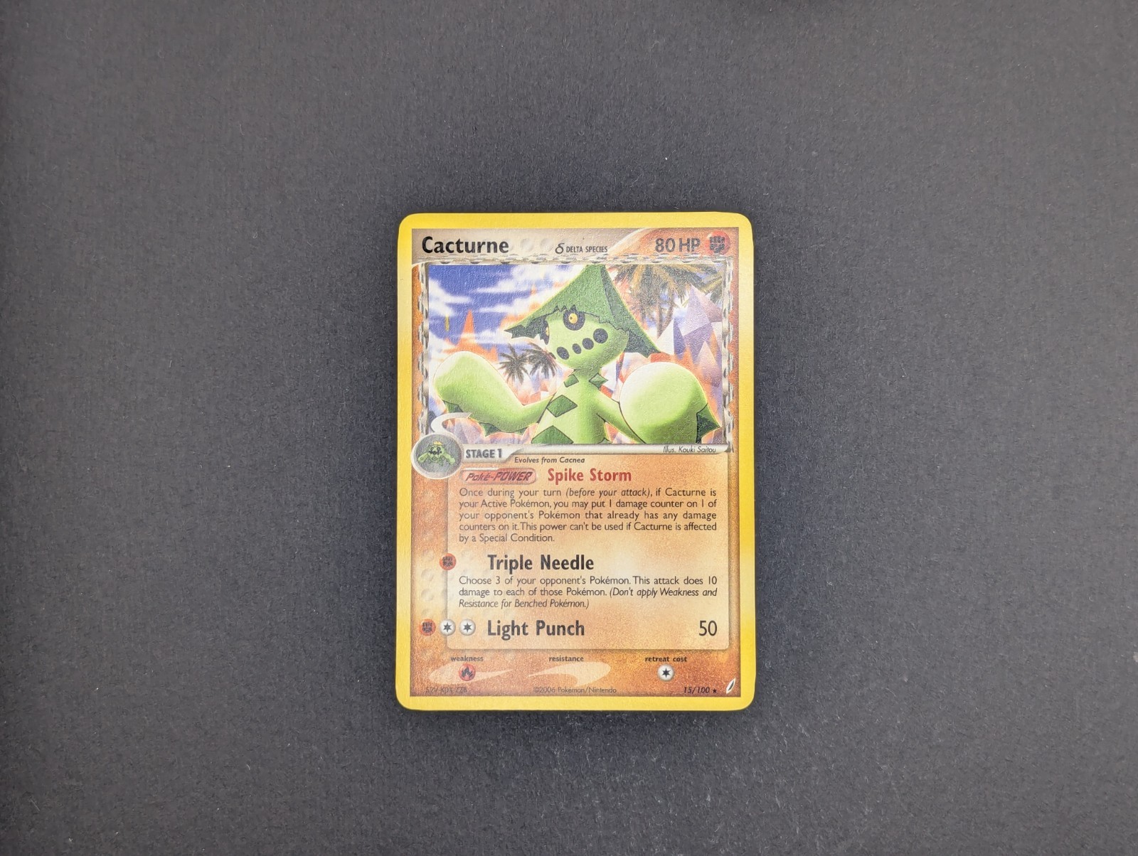 Pokémon TCG Cacturne Delta Species EX Crystal Guardians 15/100 Regular Rare - NM