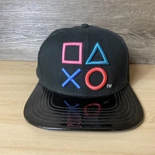 PlayStation Hat Cap Snap Back Gaming Embroidered Mens Black Multicolor Gamer