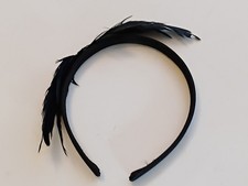 Black and Green Feathers Headband Excellent Condition