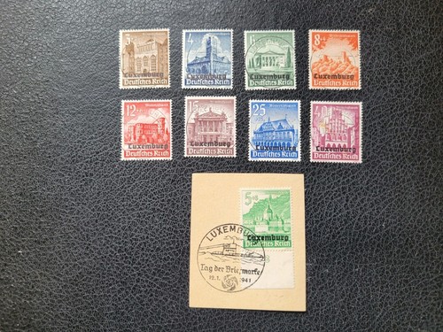 Luxemburgo #NB1-9 Usado, 1941 Alemán Occ Set + 2 Postales, Valor Scott $13,80+ - Imagen 1 de 7