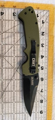 CRKT 6773KOD CRAWFORD KASPER DISCONTINUED PLAIN BLADE OLIVE DRAB