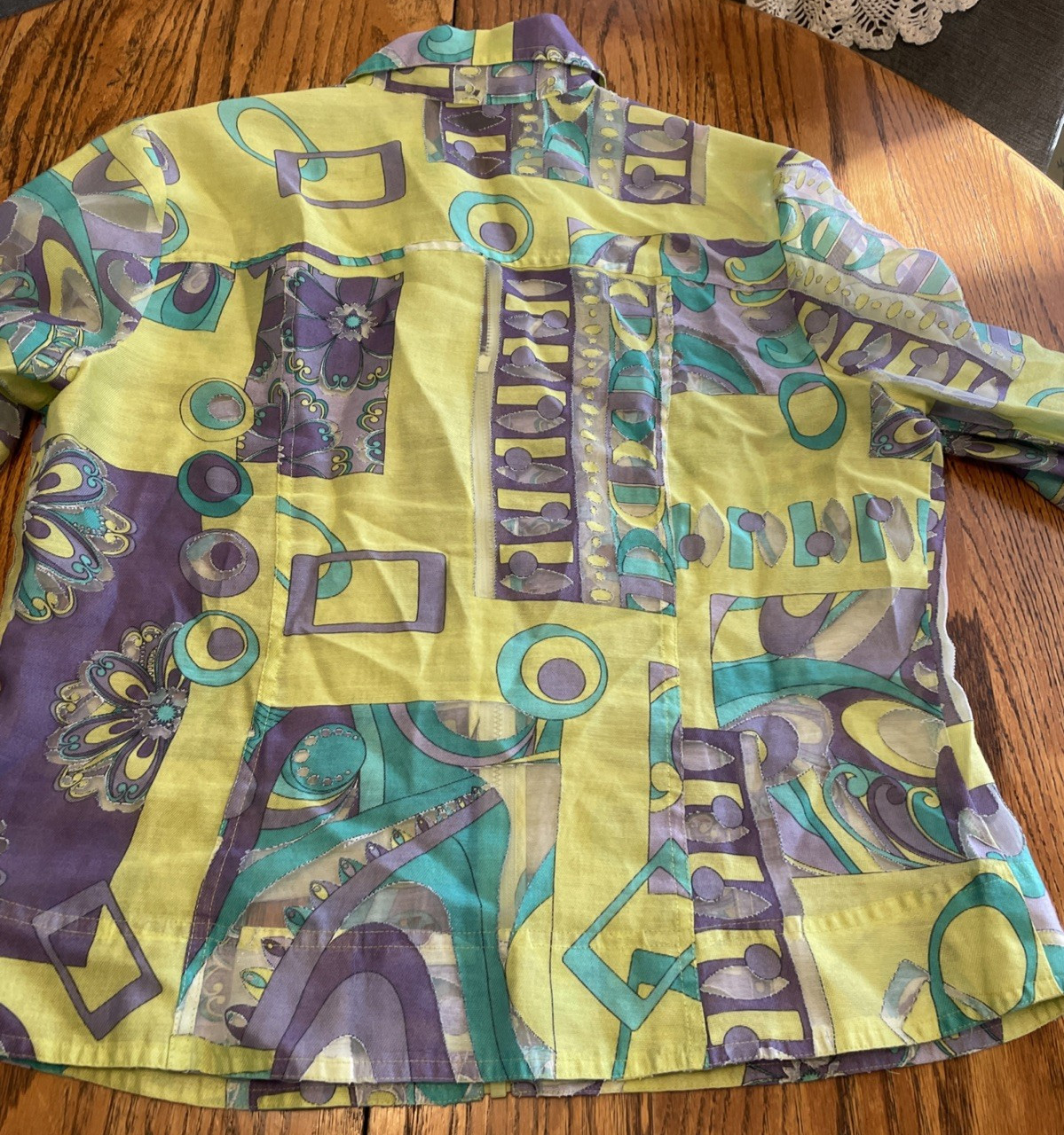 Multiples Jacket Multicolor Lime Green Purple Siz… - image 9