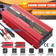 Power Inverter Modified Sine Wave Inverter 5000W DC 12V 24V to AC 120V w/LCD USB