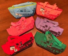 Trader Joes Mini Insulated Totes Lot 6 Retired Pink Purple Green Red Coral Blue