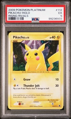 PSA 5 Pikachu 112/111 Rising Rivals Holo Slab