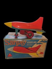 India Space Airplane Spaceship Vintage 1960's Plastic Tin Toy Indian