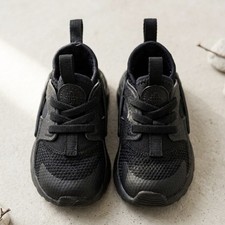 Nike Huarache Toddler Sneaker 4C Black Mesh Lace Up Low Top Comfort