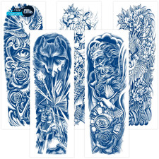 Semi Permanent Sleeve Tattoos for Men and Women 5 Sheets Full Arm Realistic .