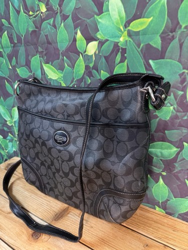 Coach Black Signature Monogram Crossbody Bag - Picture 3 of 10