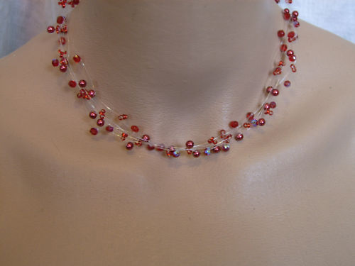 Collier BORDEAUX de cérémonie et perles de nacre pour robe de mariée