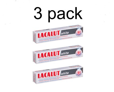 3pack LACALUT WHITE toothpaste 75ml/2.5 oz