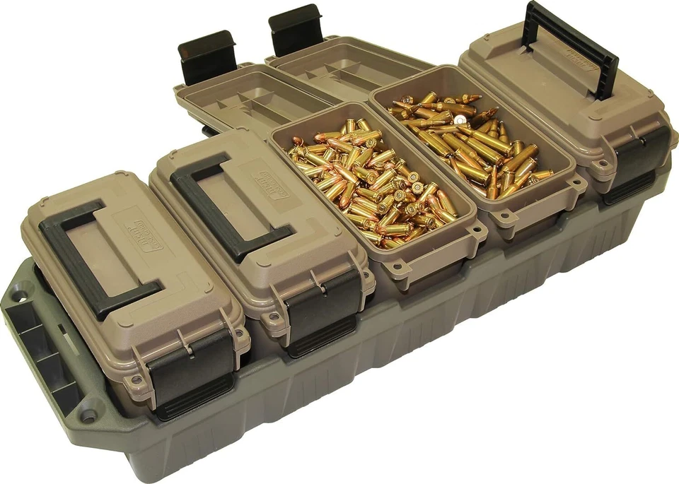 Caja de munición MTM AC5C mini 5 latas 9 mm caja de almacenamiento a granel apilable y uso táctico Foto 3 de 4