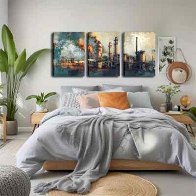 3pcs During The Industrial Revolution, Wall Art Canvas Unframed/Framed