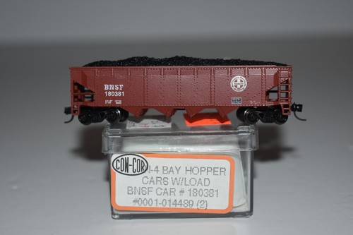 Tolva de 4 bahías con carga Con-Cor Burlington BNSF escala N 180414 C34656 | Zustand: Used