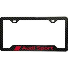 AUDI SPORT 100% REAL CARBON FIBER CAR LICENSE PLATE FRAME