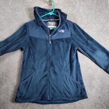 The North Face Fleece Jacket Full Zip Hooded Blue Girls XL 18 Coat