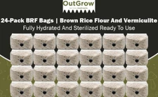 BRF BAGS Brown Rice Flour  Mushroom Substrate Grow Bags / Sale is for 24 bags