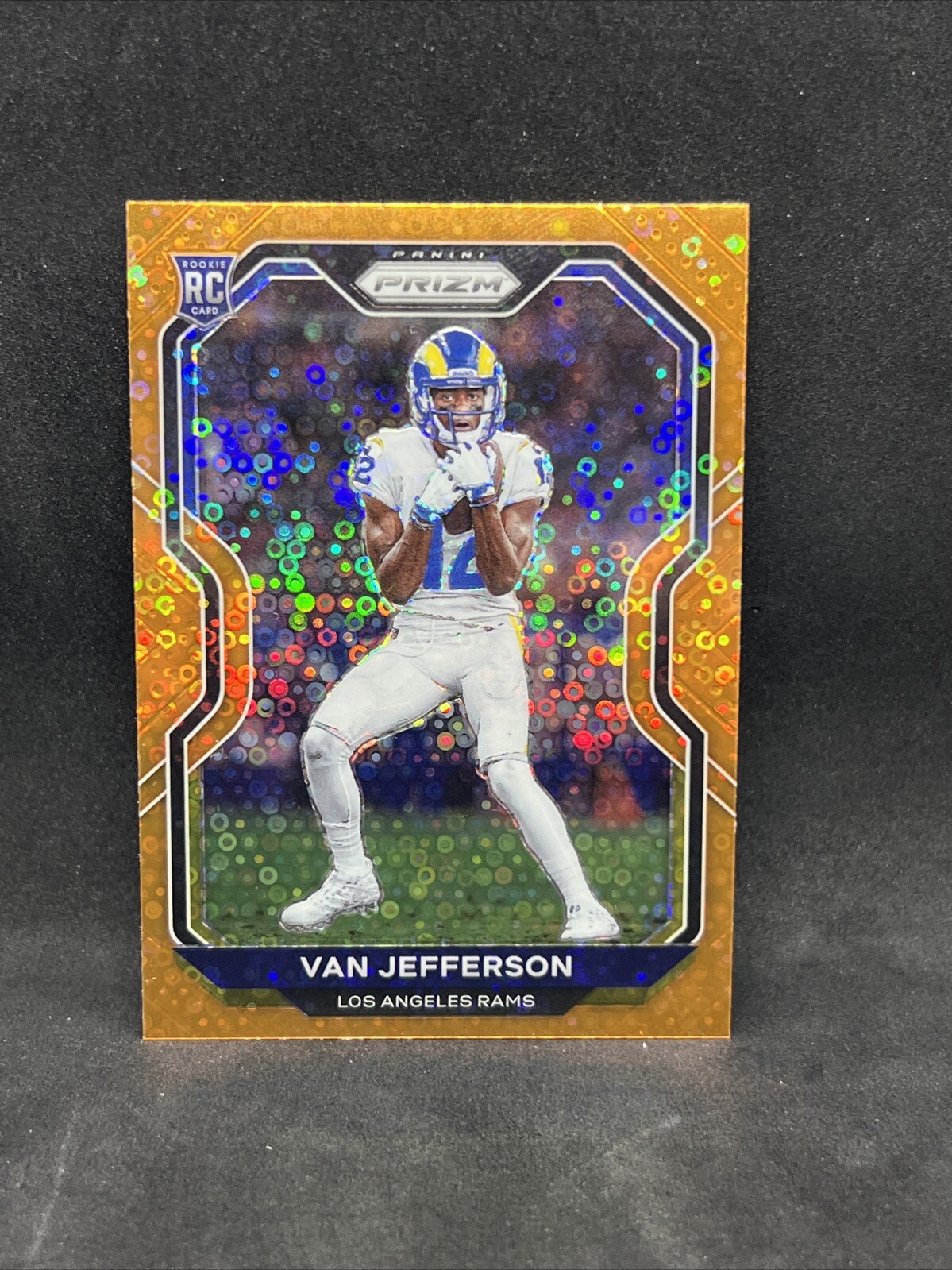 2020 Panini Prizm Van Jefferson Orange Disco Prizm Rookie RC #377 Rams