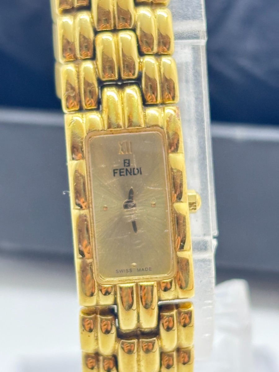 Read ] FENDI 670L Orologi Gold Dial Plated Women's Watch Used