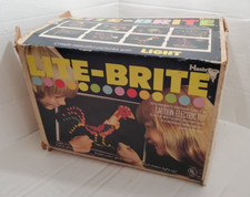 Vintage Lite-Brite Toy 5455 w/ Original Pegs and Box Hasbro Works