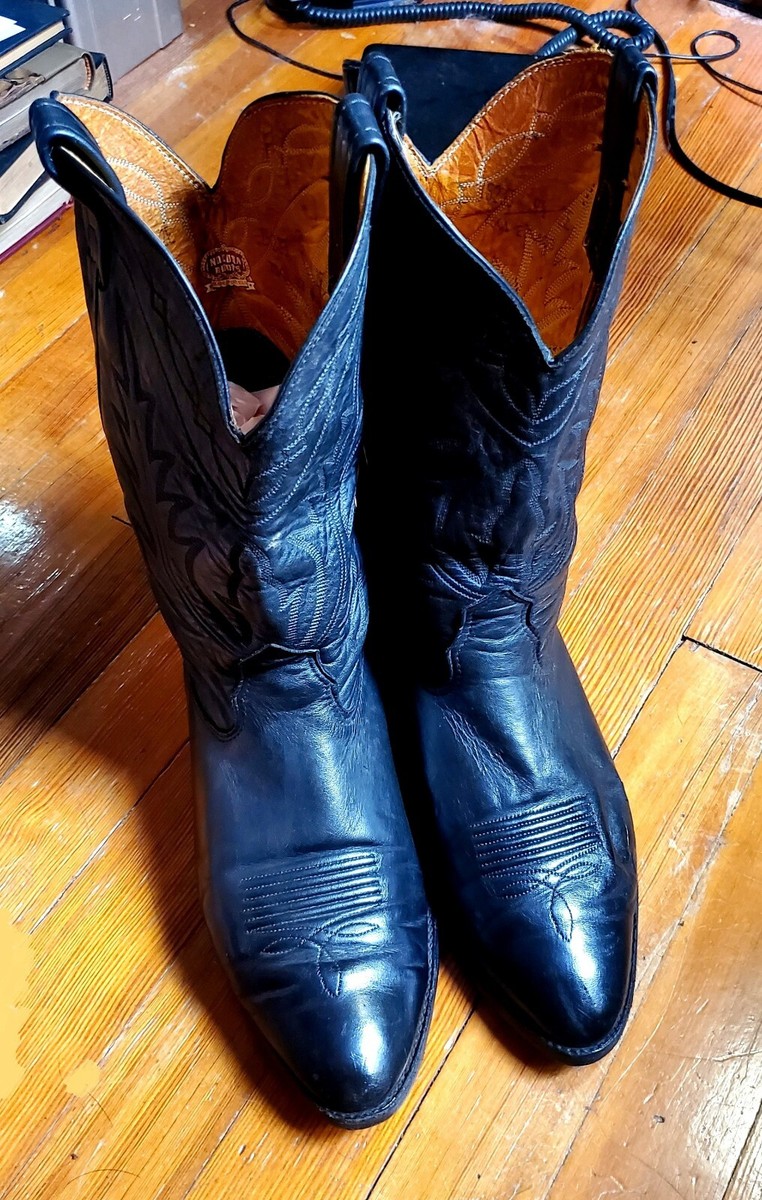 Bottes Cowboy Nocona Vintage – Homme 9 – Noir – Cuir Souple Bout Rond – USA