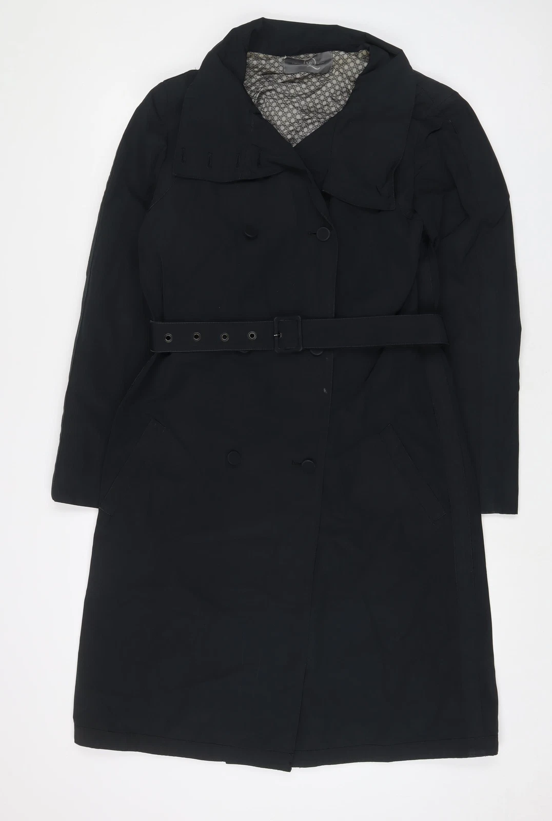 Cappotto soprabito donna nero Alexander McQueen taglia 18 fibbia con cintura