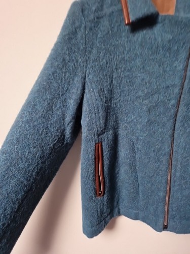 Schneiders Salzburg Alpaca Wool Blend Teal Coat Jacket Size 14 - Picture 2 of 10