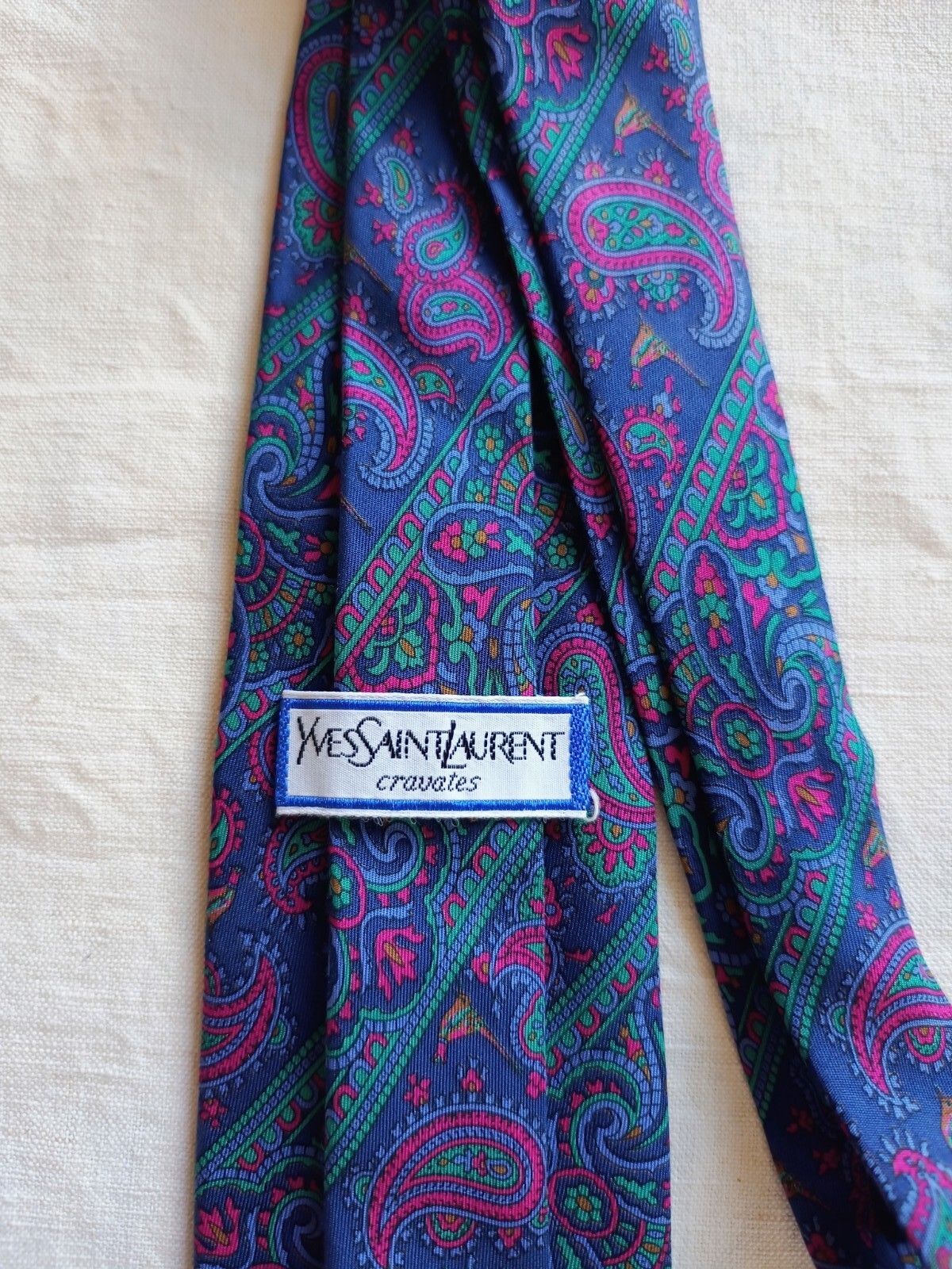 Cravatta Yves Saint Laurent 100% Seta Vintage Made In Italy Condizioni Top