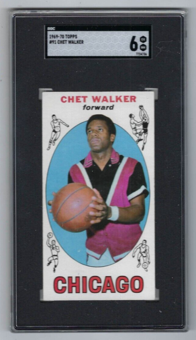1969 Topps basketball card #91 Chet Walker Chicago Bulls Bradley U. SGC 6 ROOKIE