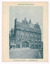 Technical School College Birmingham Antique Print Picture Victorian 1900 BPF#767