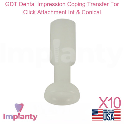 10x GDT Dental Impression Coping Transfer For Lock Attachment Int & Conical