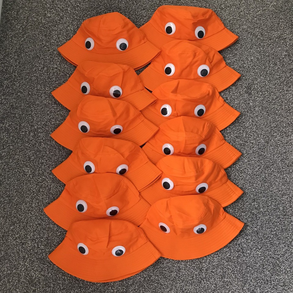 Sassy the Sasquatch Reversible Orange Googly Eye Bucket Hat The Big