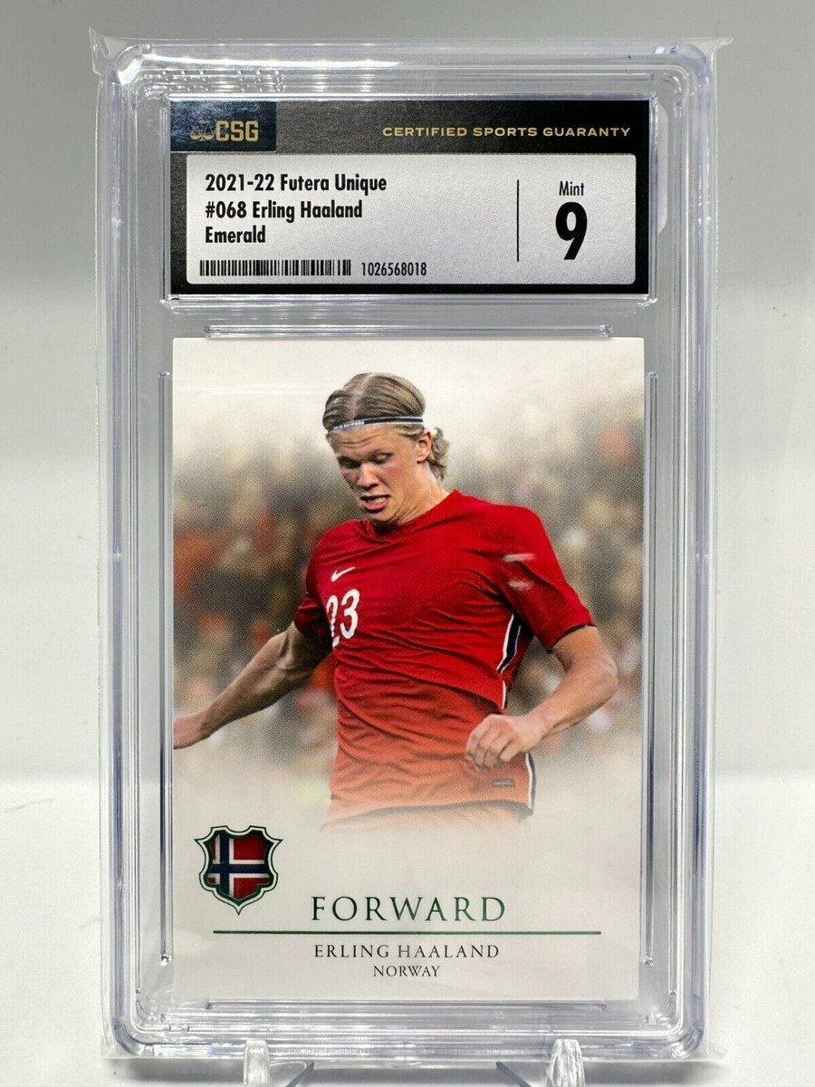 2021-22 Futera Unique ERLING HAALAND Emerald #d 18/50 CSG 9 | eBay
