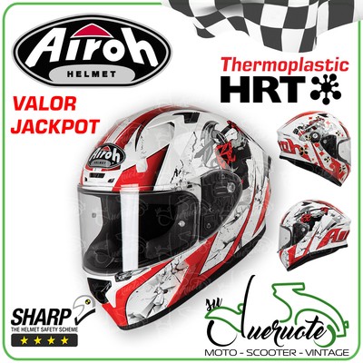 CASCO MOTO INTEGRALE AIROH VALOR PER UOMO E DA DONNA BIANCO ROSSO NERO  HELMET | eBay