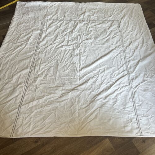 Biltmore Copripiumino Queen Bianco Ricamato Bottone Argento Reversibile 100% Cotto - Foto 3 di 10
