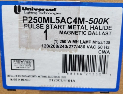 Universal P250ML5AC4M-500K 250w 120-480v M153/138 Ballast Brand New Sealed