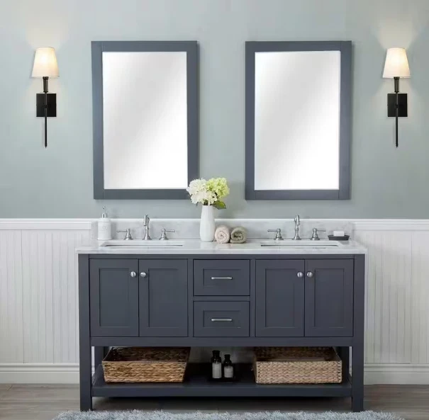 Aplique de pared con pantalla de tela blanca lámpara de pared para dormitorio baño tocador luz paquete de 2 Foto 3 de 4