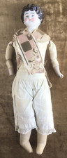 1880s 18  Doll w/ China Head  Shoulder Leather Body Cloth Arms  Legs